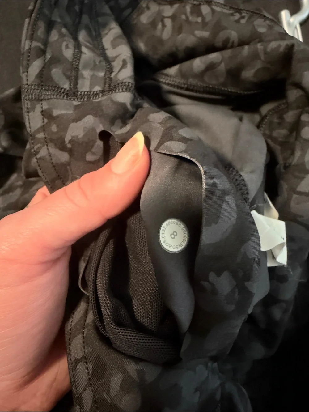 lululemon athletica wonder train black and grey leopard print size 8